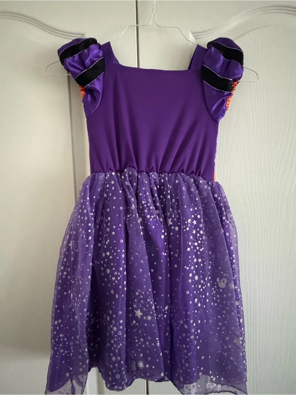 Disney Girls Minnie Purple Halloween Witch Dress with Matching Hat